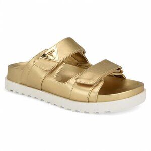 Guess Women's Fabula Lug-Sole Logo Footbed Sandals - Gold
